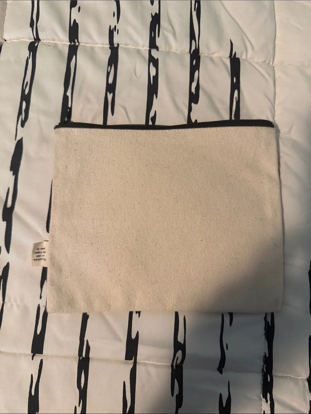 Dramatic Canvas Cosmetic Bag - Black on Natural